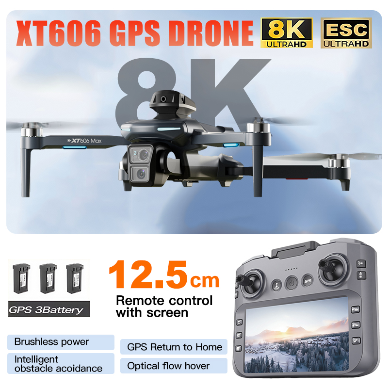 XT606 MAX 3 battery Drone 4k 8 - Drone Thermal Imaging avaliação e preço