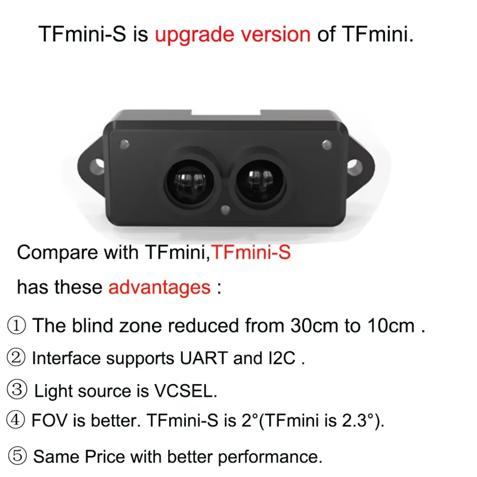 2pcs Upgraded TFmini-S Lidar S - Drone Lidar avaliação e preço