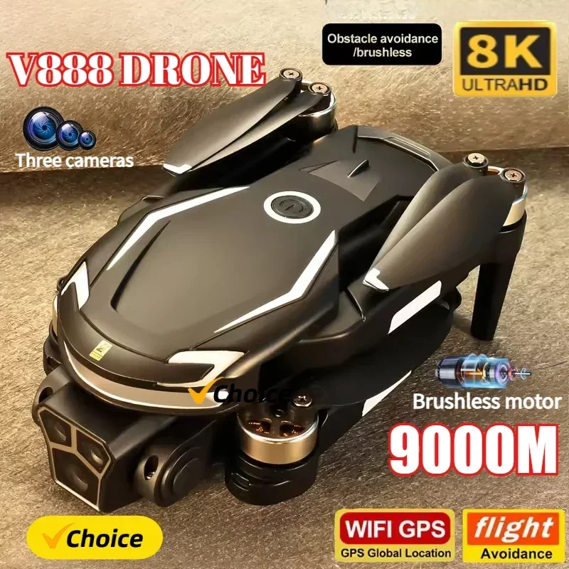 New V888 Drone 8K GPS Triple C - Drone Multispectral avaliação e preço